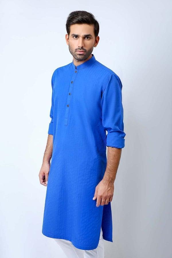 Kurta Ban Collar Royal Blue - Image 3