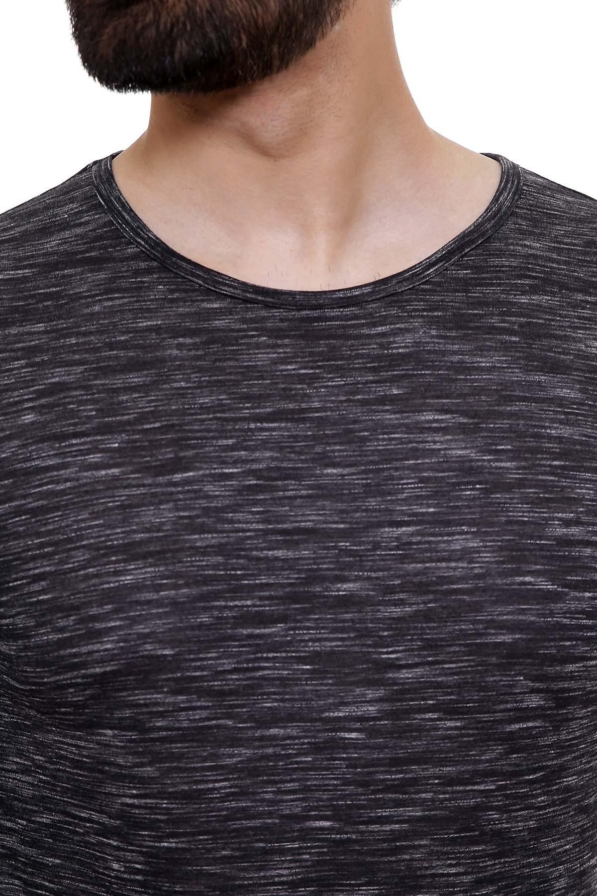 T SHIRT ROUND NECK BLACK GREY - Image 3