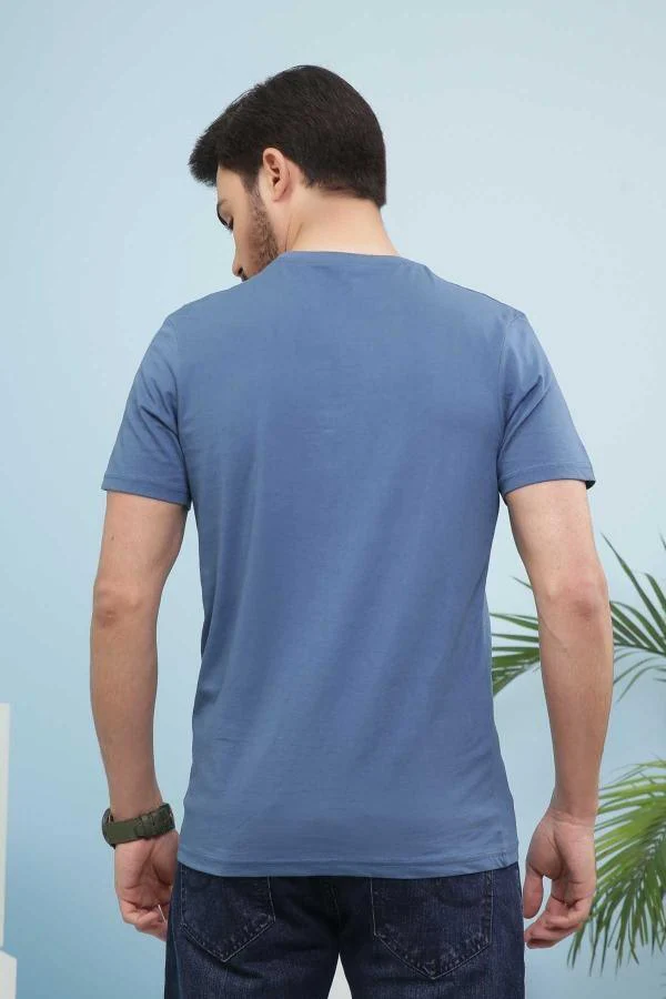 T SHIRT ROUND NECK BLUE - Image 3