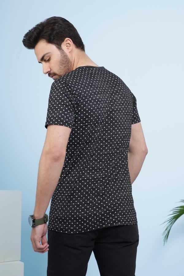 T SHIRT ROUND NICK PRINTED BLACK - Image 3