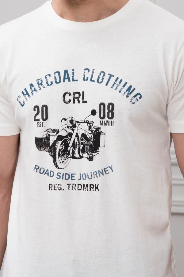 ROAD SIDE JOURNEY GRAPHIC T SHIRT ROUND NECK OFF WHITE - Image 3
