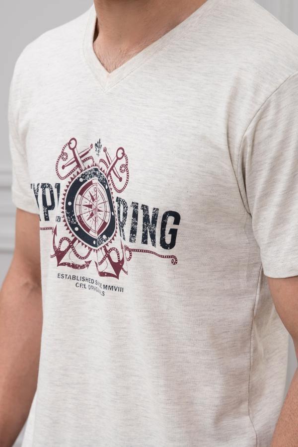 EXPLORING T SHIRT GRAPHIC V NECK OUTMAIL - Image 3