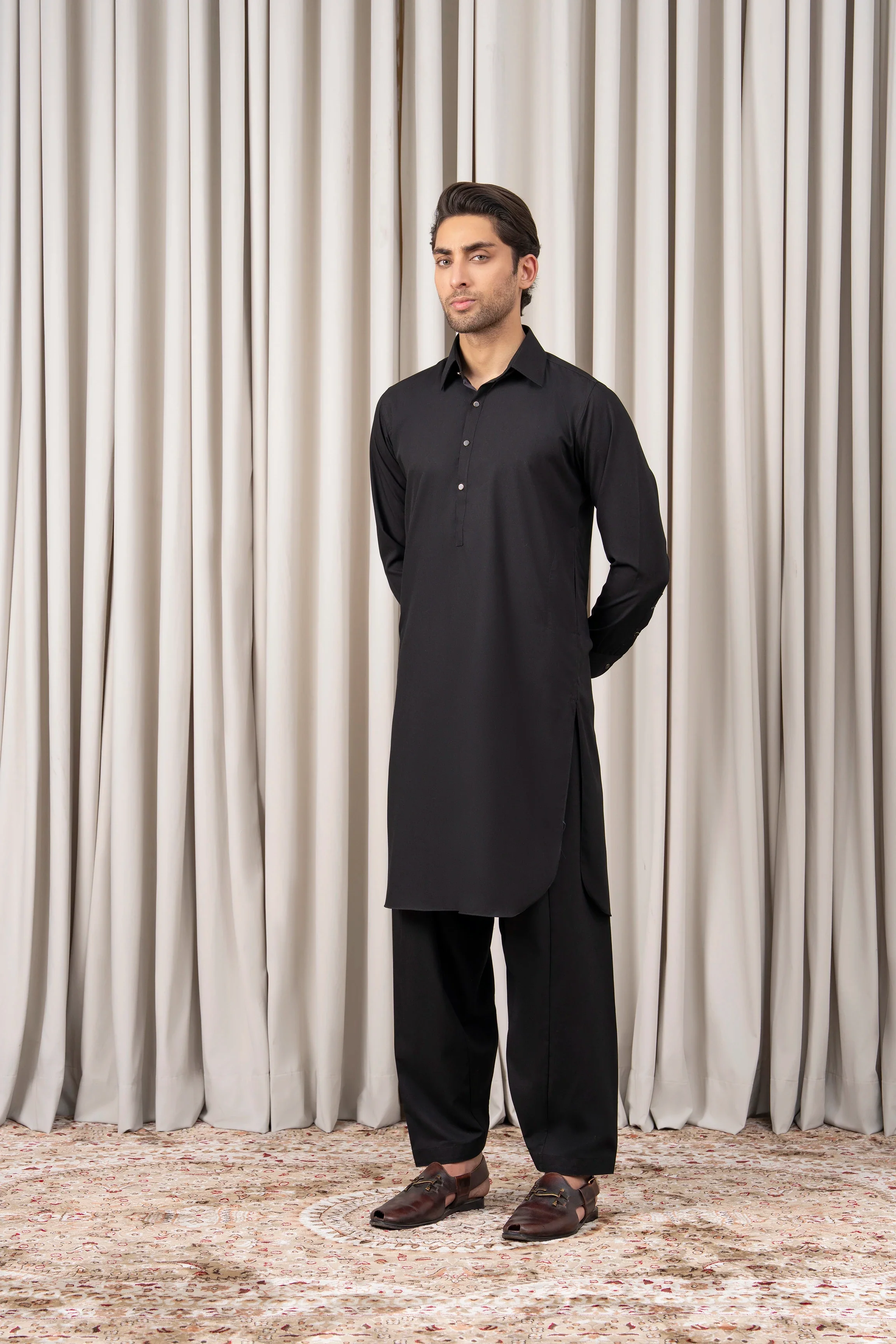 BLENDED KAMEEZ SHALWAR - SIGNATURE COLLECTION BLACK - Image 5