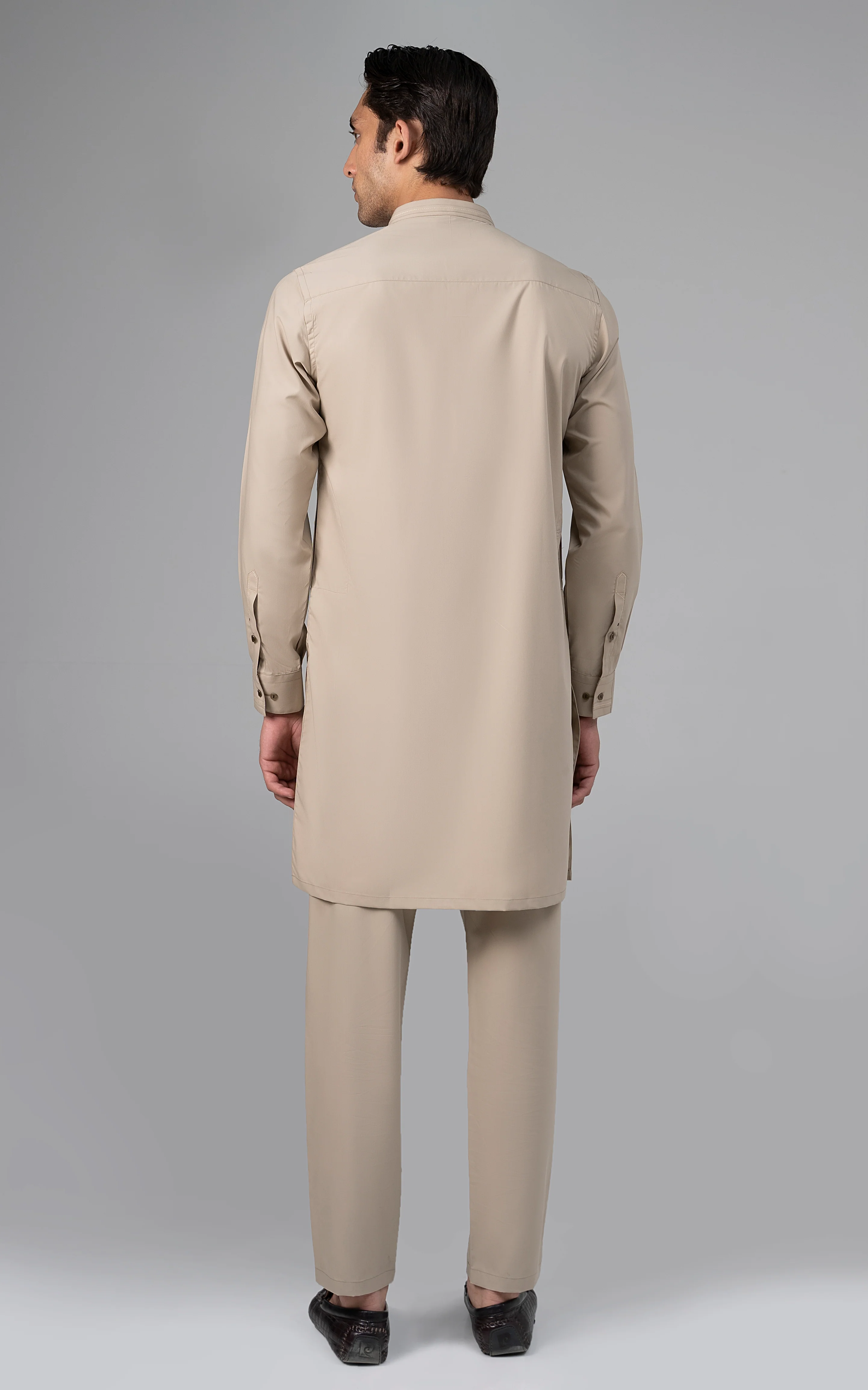 BLENDED KURTA PAJAMA - PREMIUM COLLECTION BEIGE - Image 4