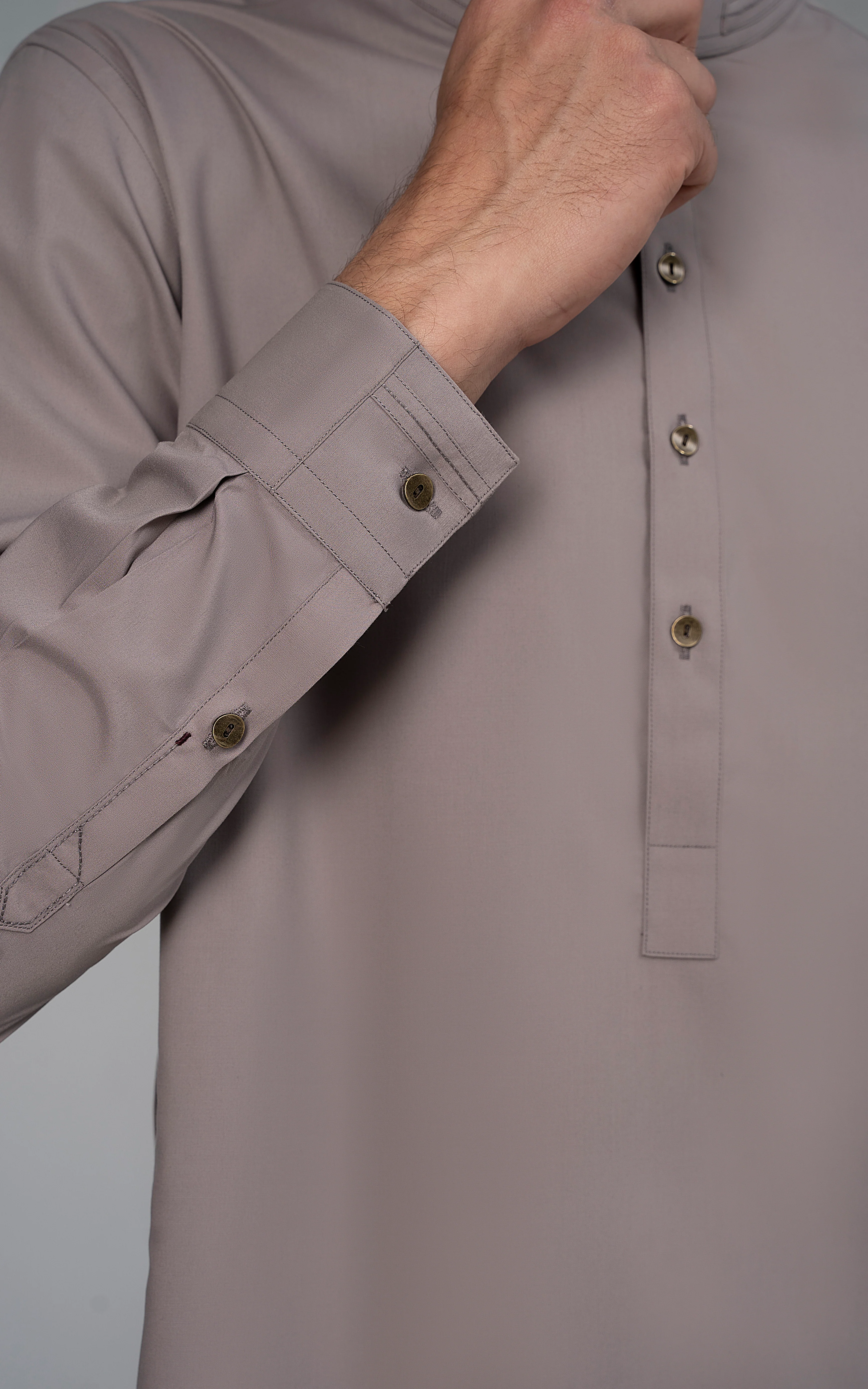BLENDED KURTA PAJAMA - PREMIUM COLLECTION LIGHT MOCHA - Image 4