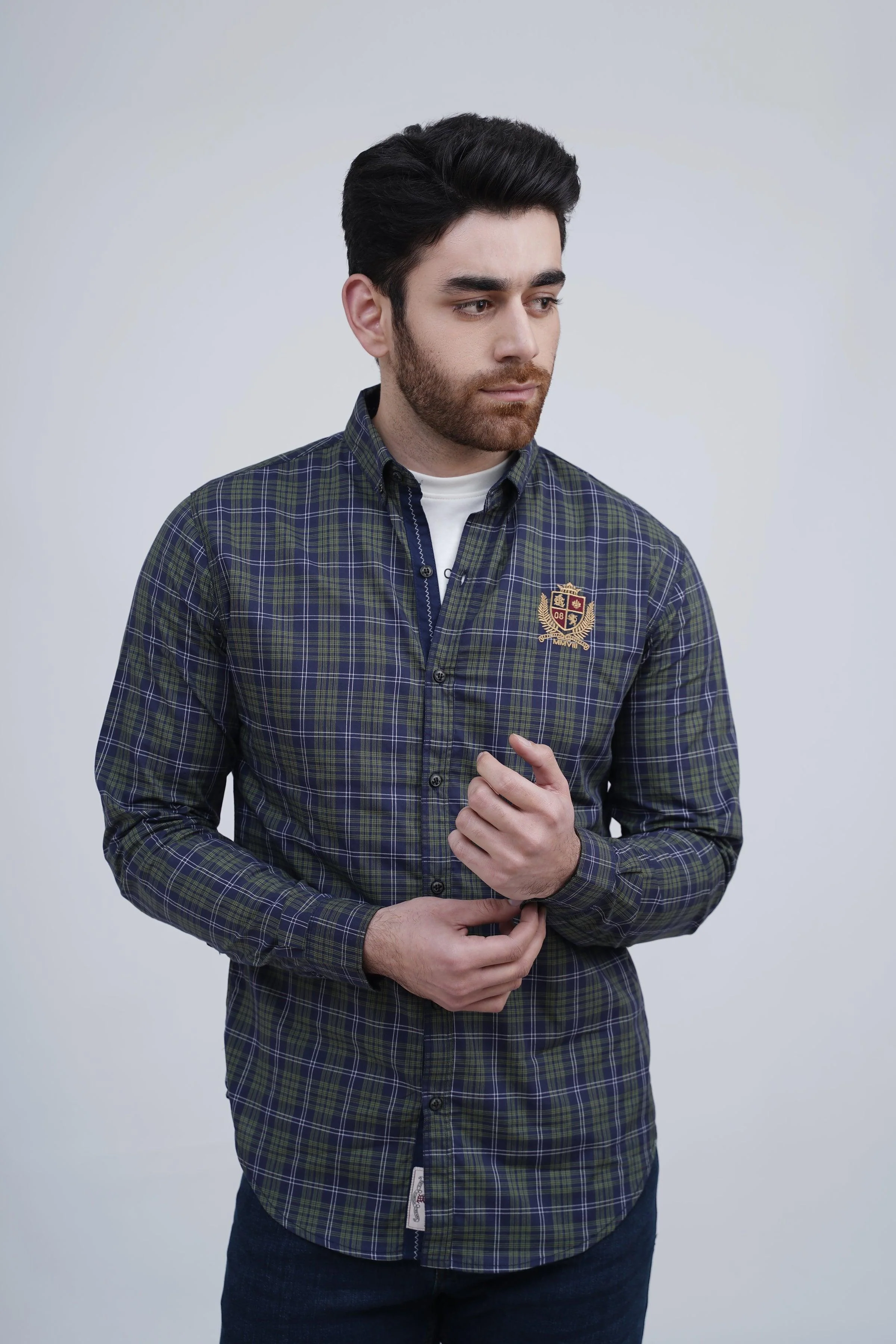 CASUAL SHIRT GREEN CHECK - Image 3