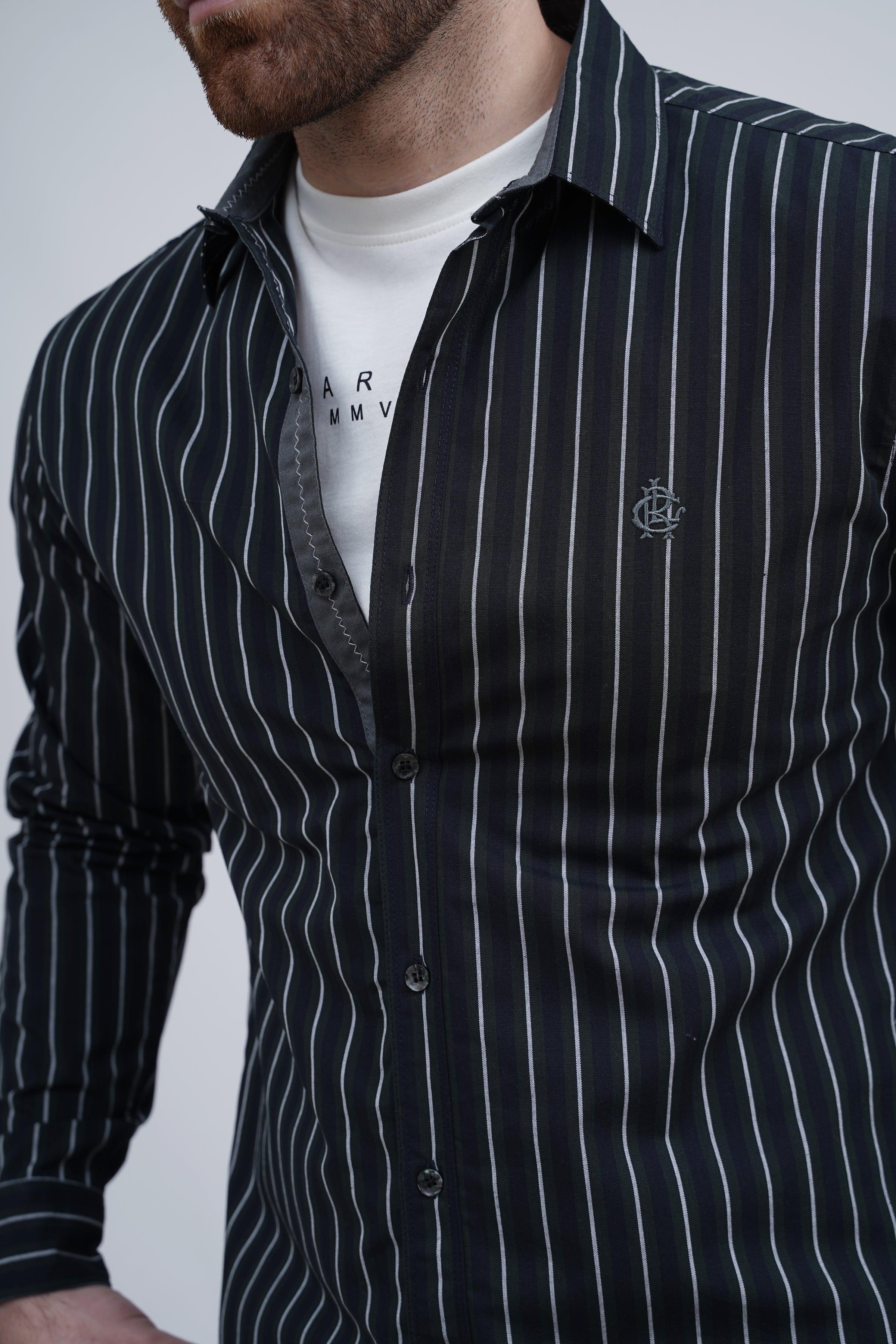 CASUAL SHIRT NAVY WHITE - Image 4