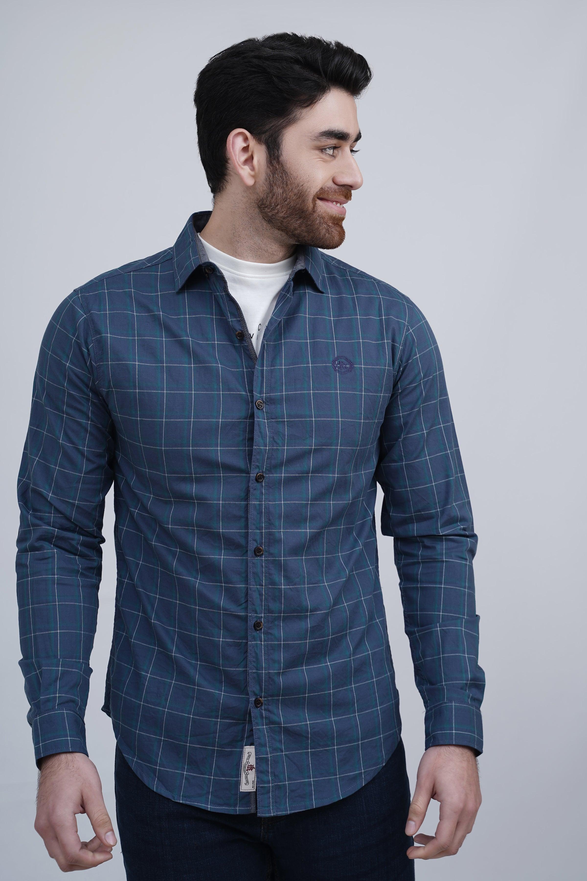 CASUAL SHIRT TEAL BLUE - Image 4