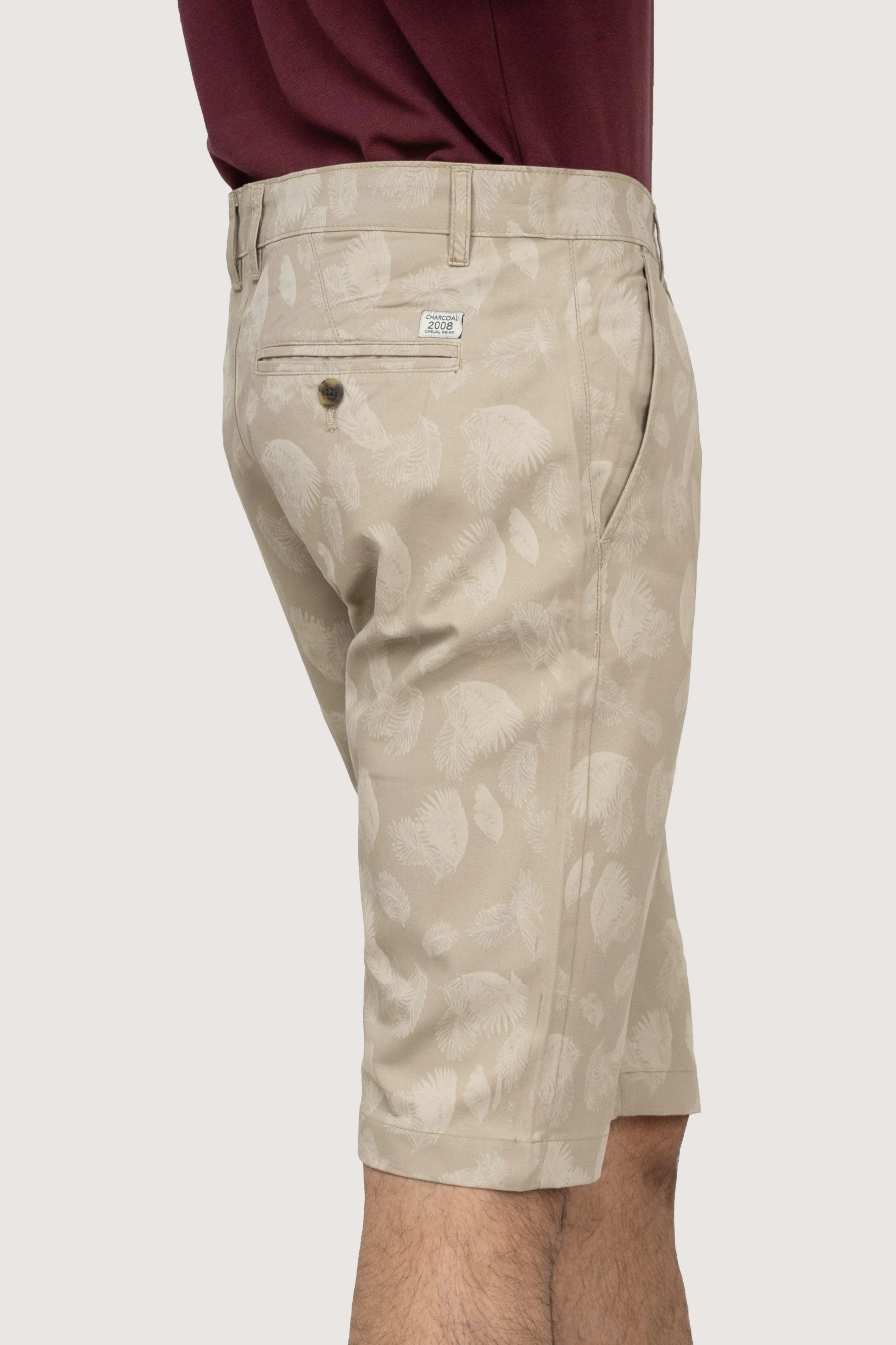CROSS POCEKT PRINTED REGULAR FIT SHORTS LIGHT KHAKI - Image 3