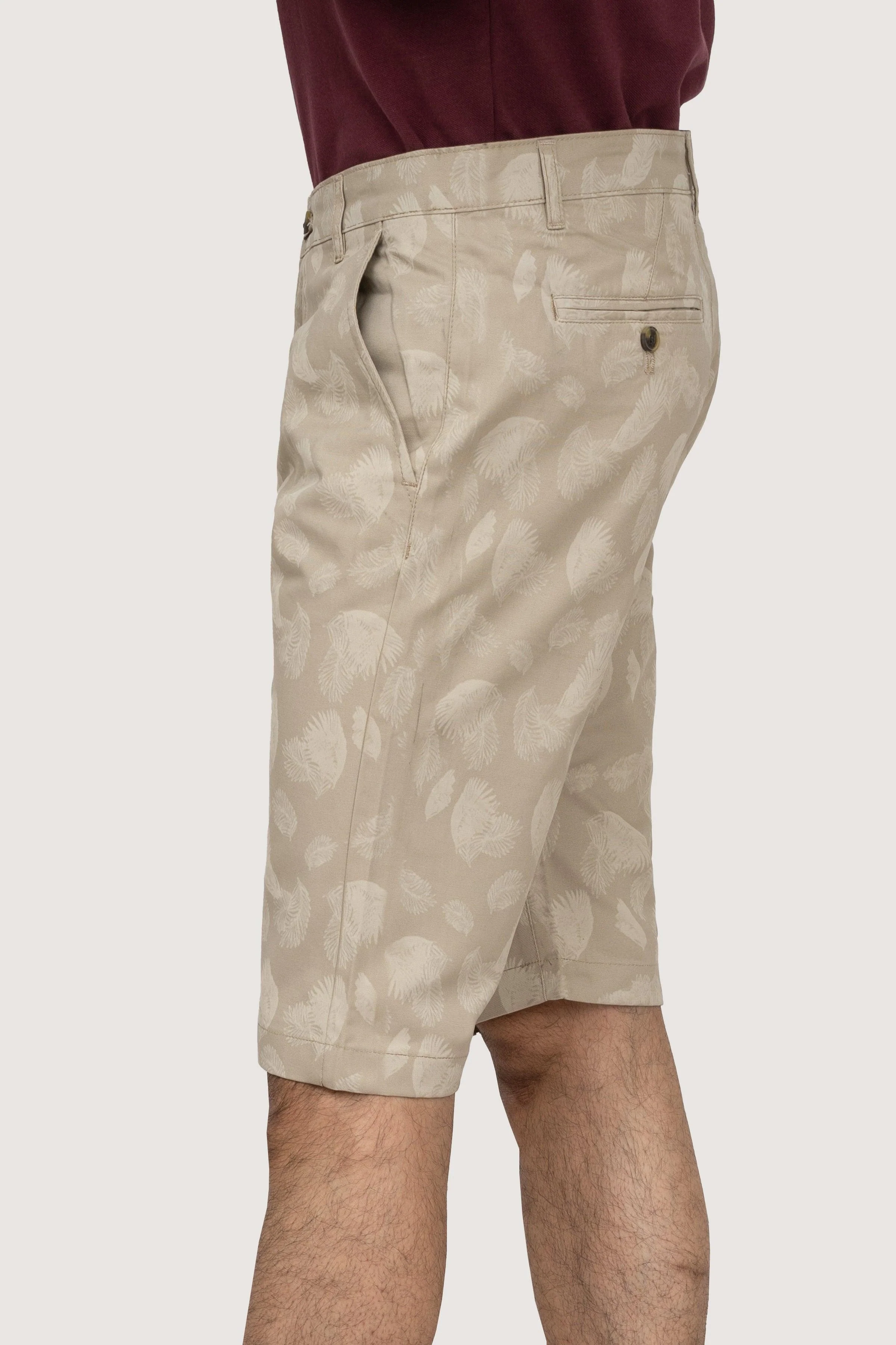 CROSS POCEKT PRINTED REGULAR FIT SHORTS LIGHT KHAKI - Image 4