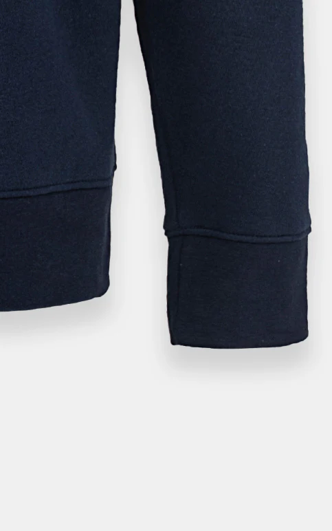 KANGROO FLEECE HOODIE NAVY - Image 5