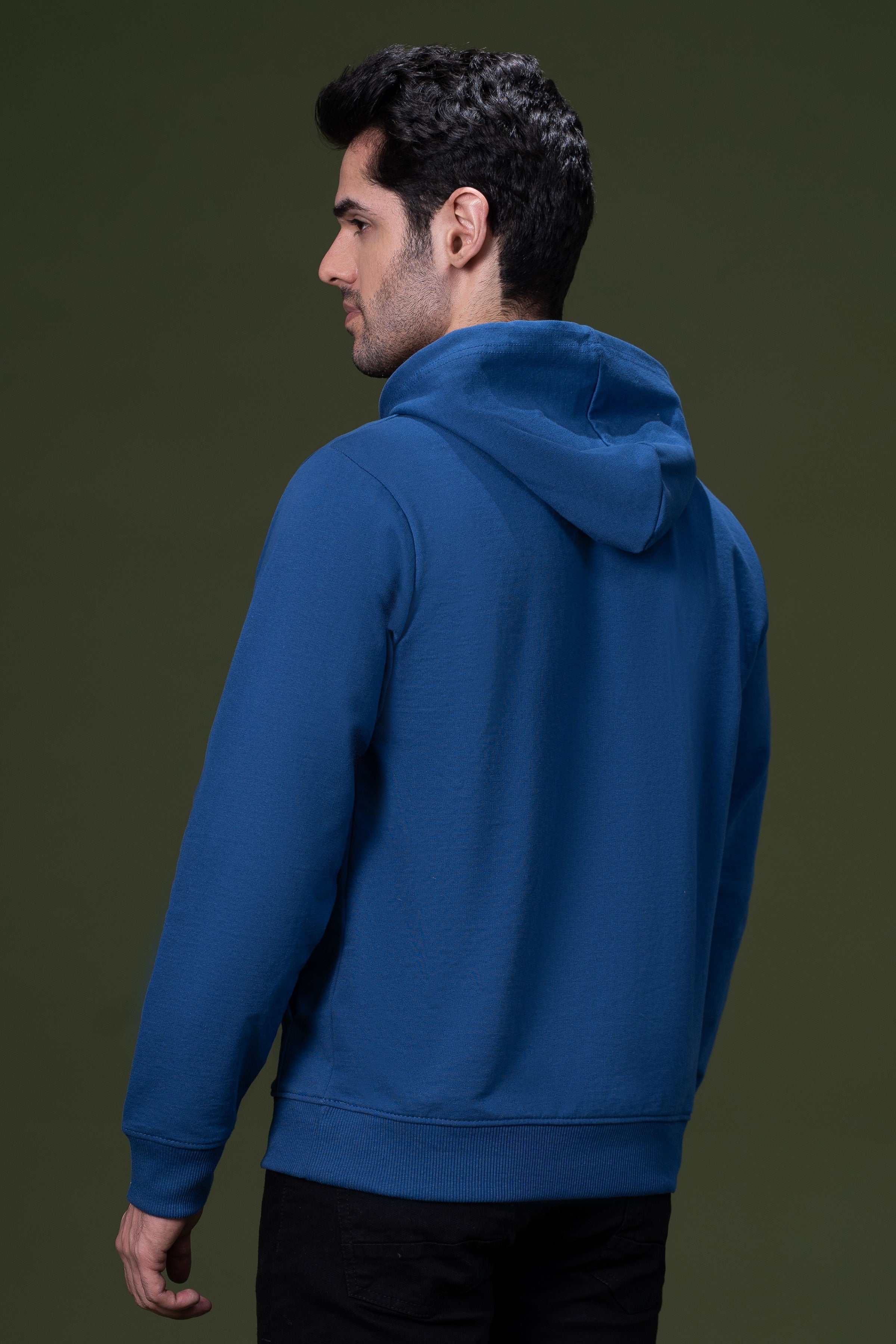 KANGROO POCKET HOODIE ROYAL BLUE - Image 3