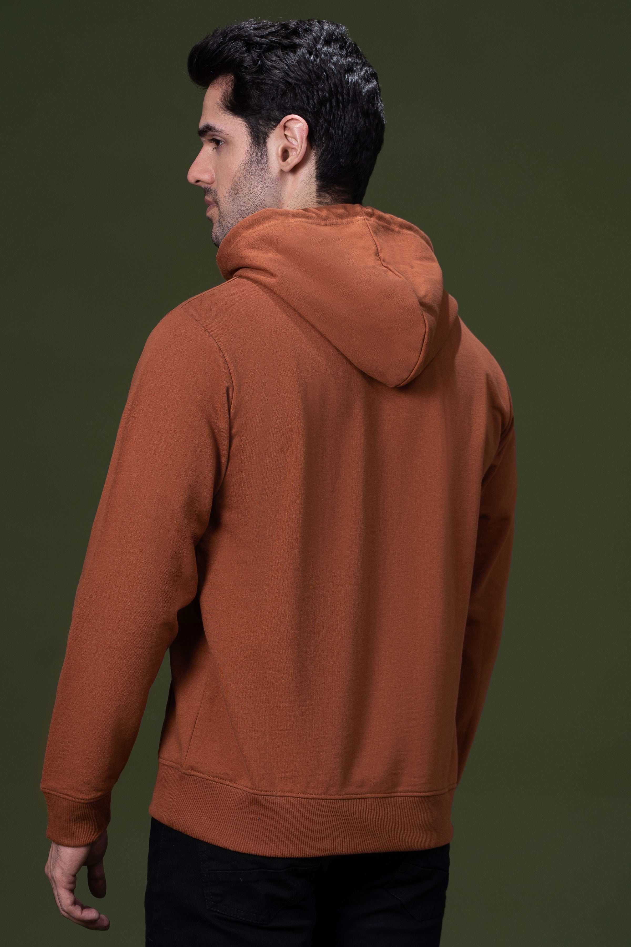 KANGROO POCKET HOODIE RUST - Image 3