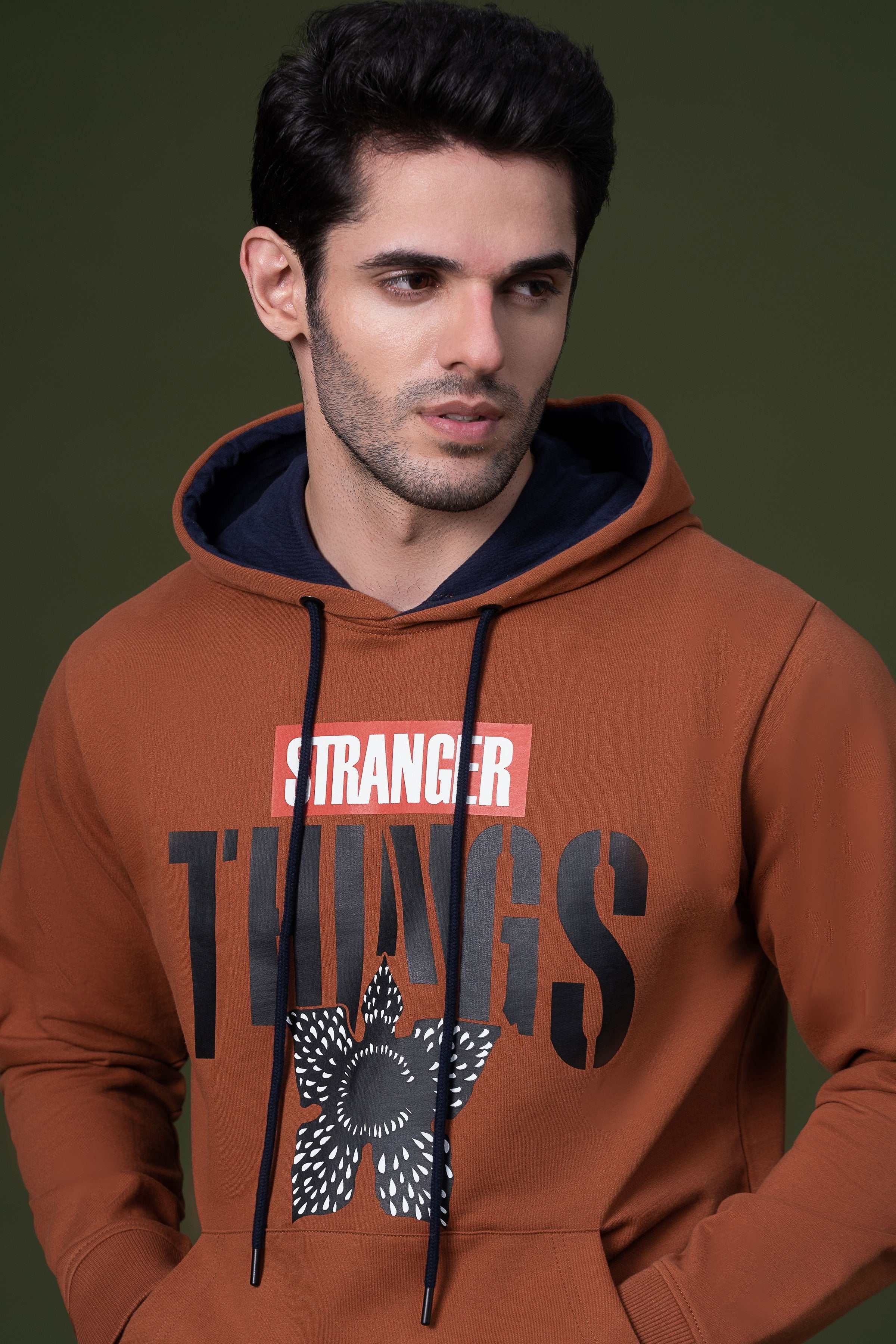 KANGROO POCKET HOODIE RUST - Image 4