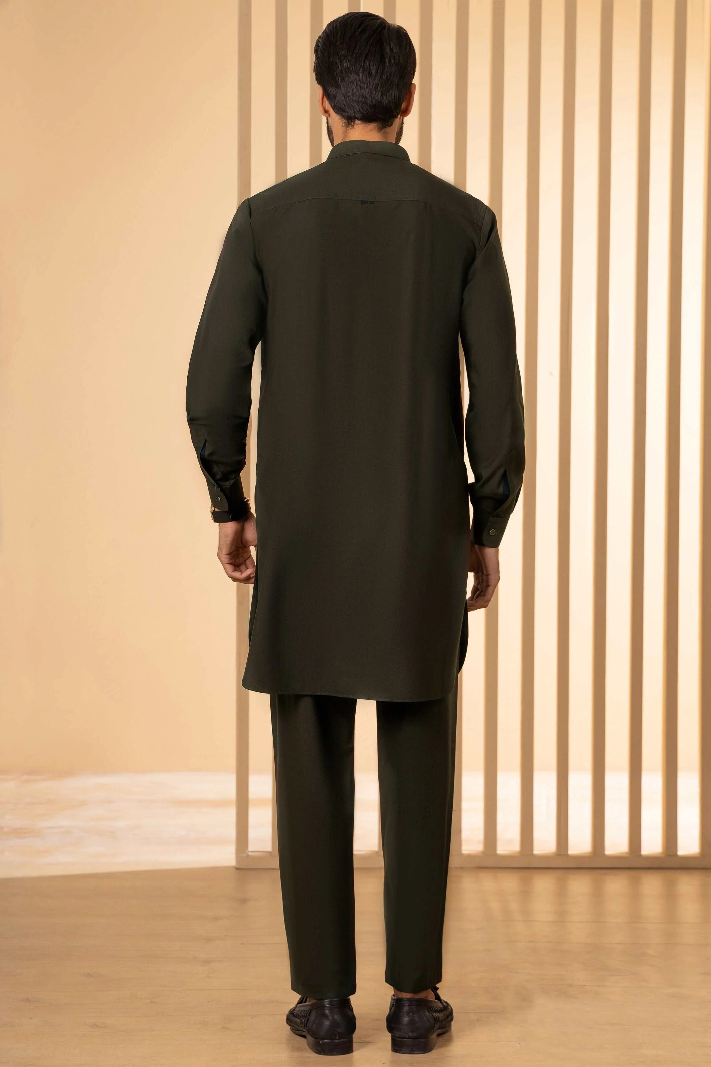 KURTA PAJAMA DARK OLIVE - Image 3