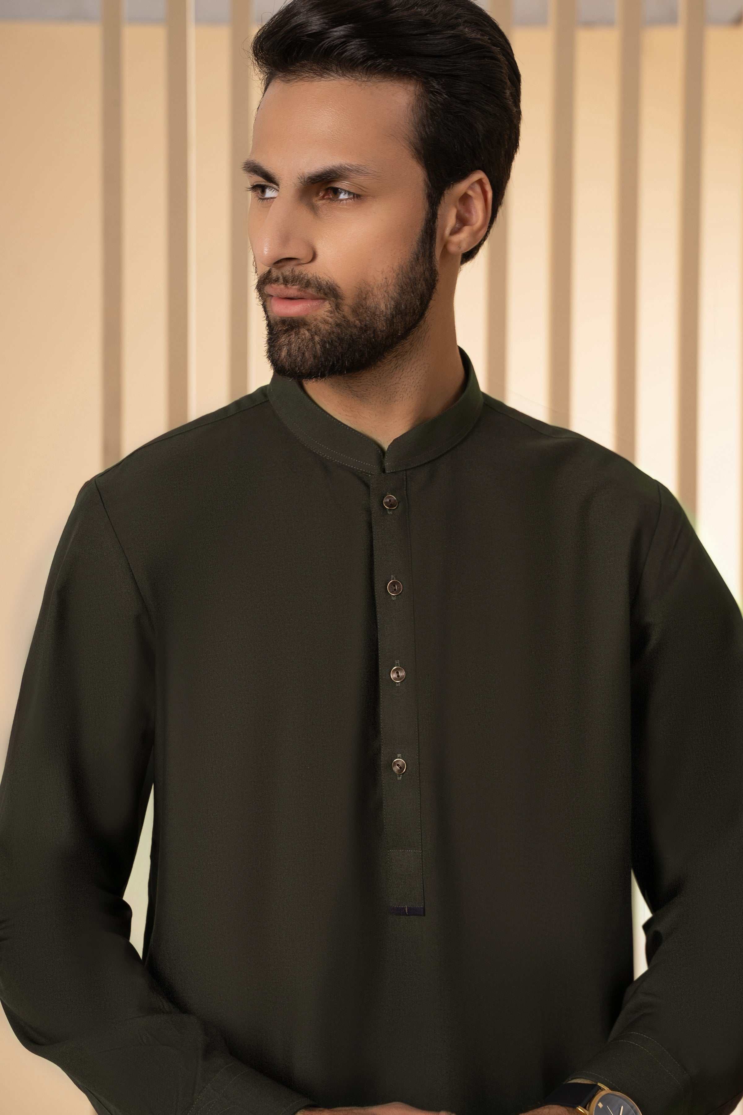 KURTA PAJAMA DARK OLIVE - Image 4