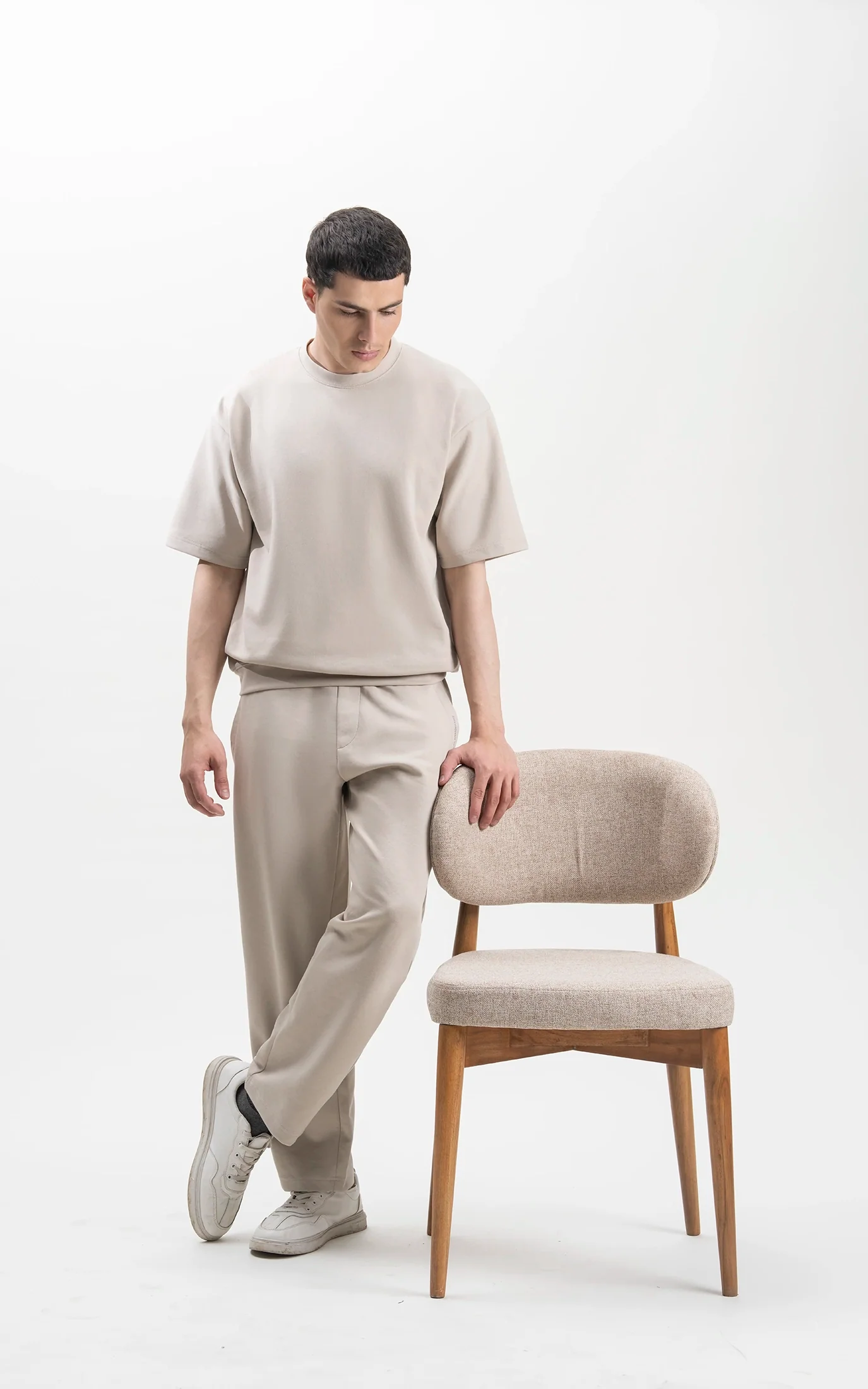 OVERSIZED SCUBA T-SHIRT BEIGE - Image 3