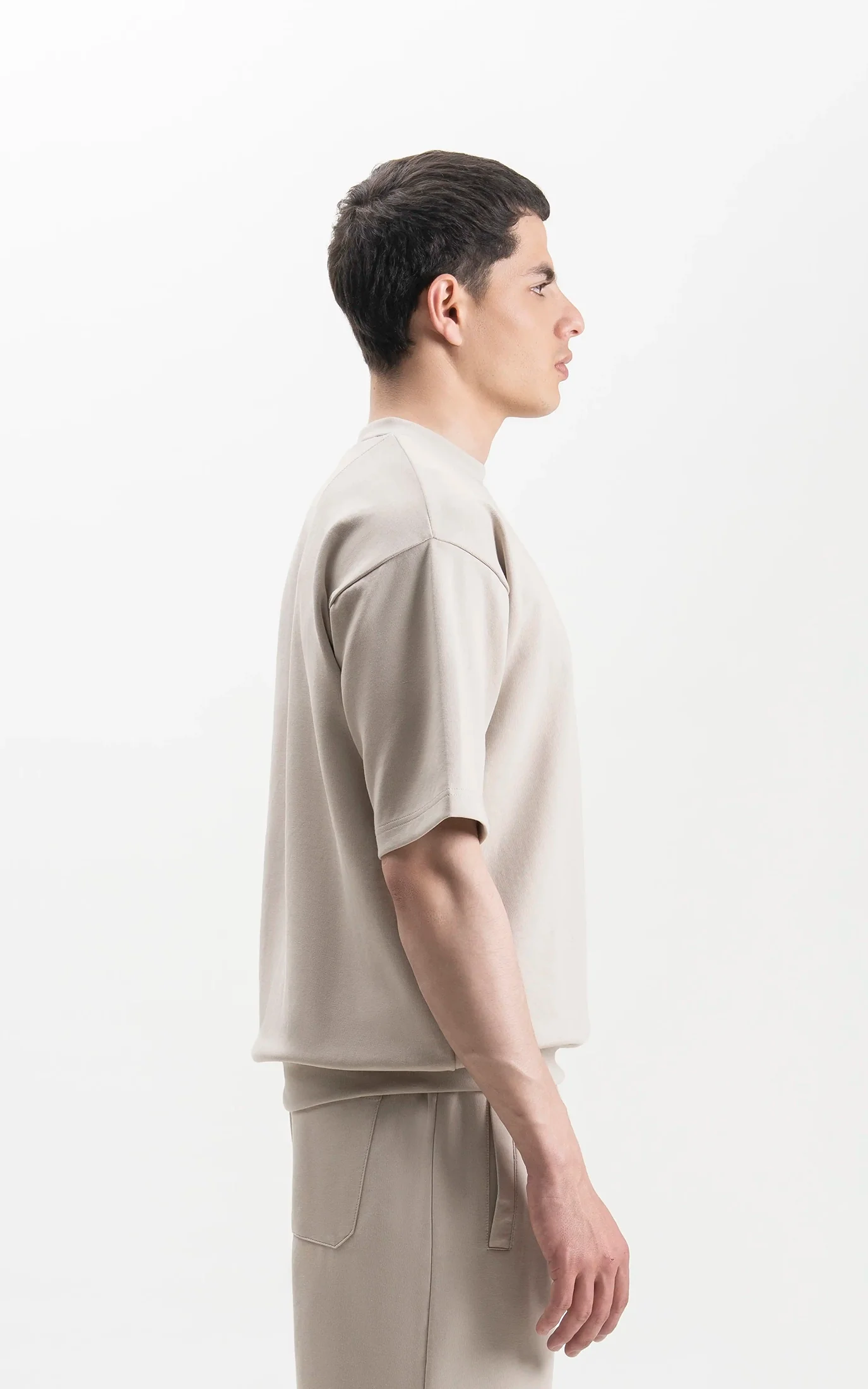 OVERSIZED SCUBA T-SHIRT BEIGE - Image 4