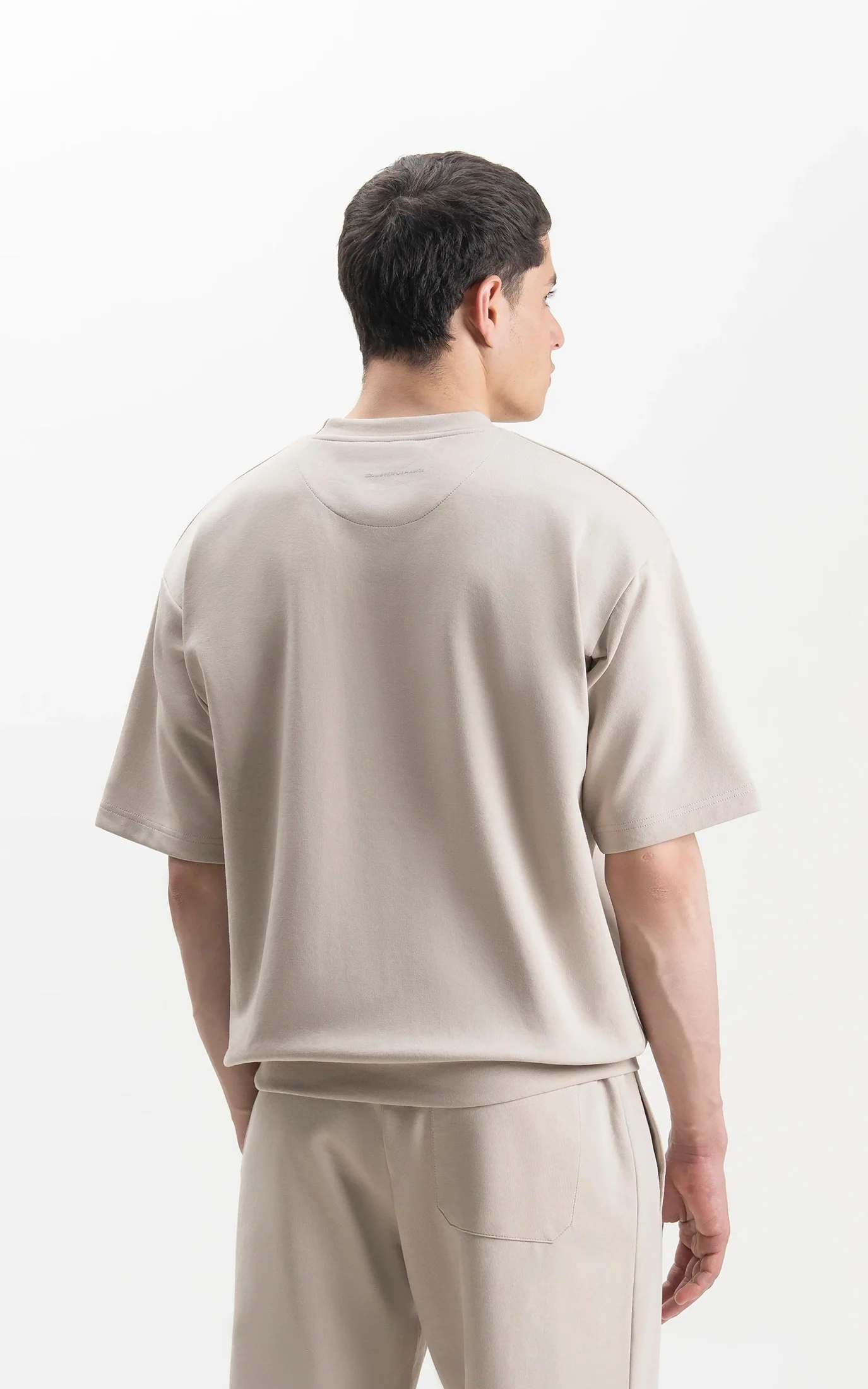 OVERSIZED SCUBA T-SHIRT BEIGE - Image 5