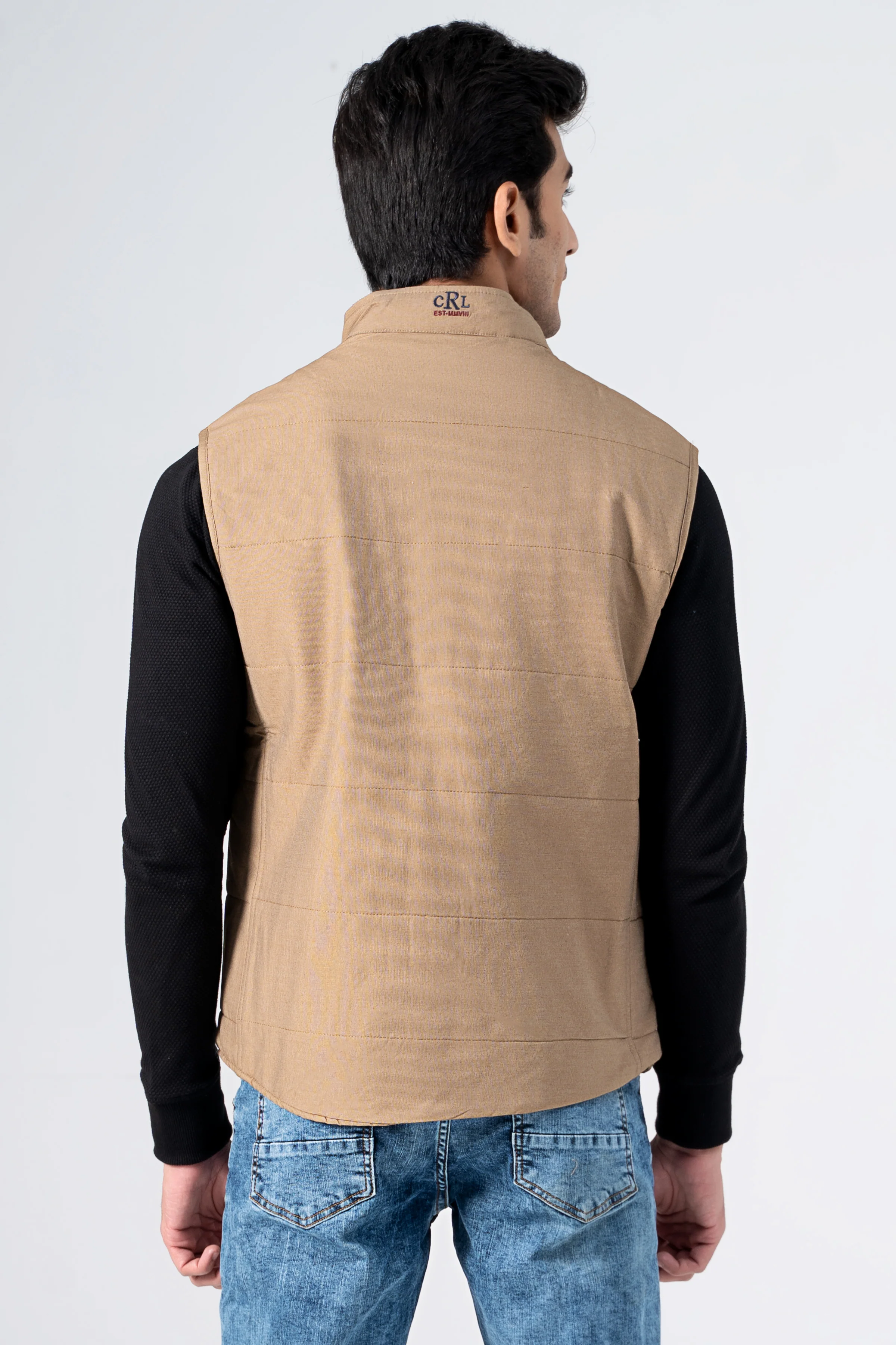 Quilted Textured Jacket khaki - Image 3