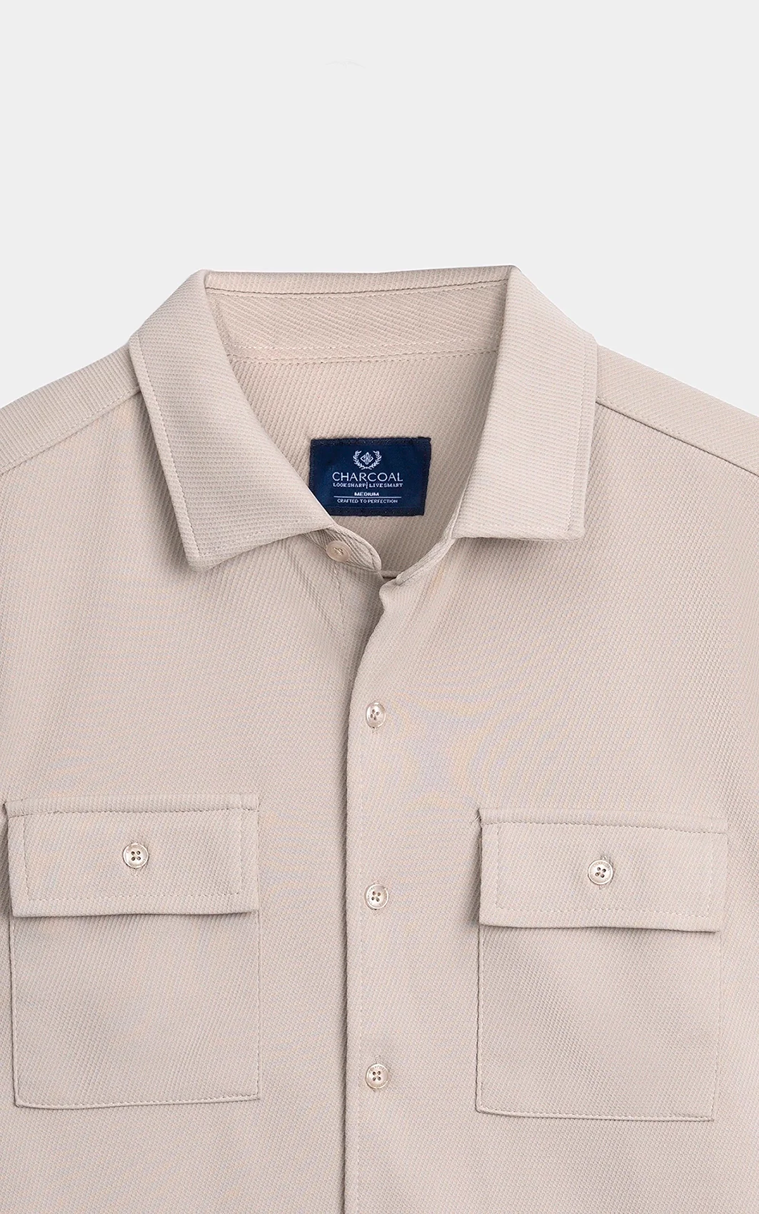 REGULAR COLLAR CASUAL SHIRT KHAKI - Image 5