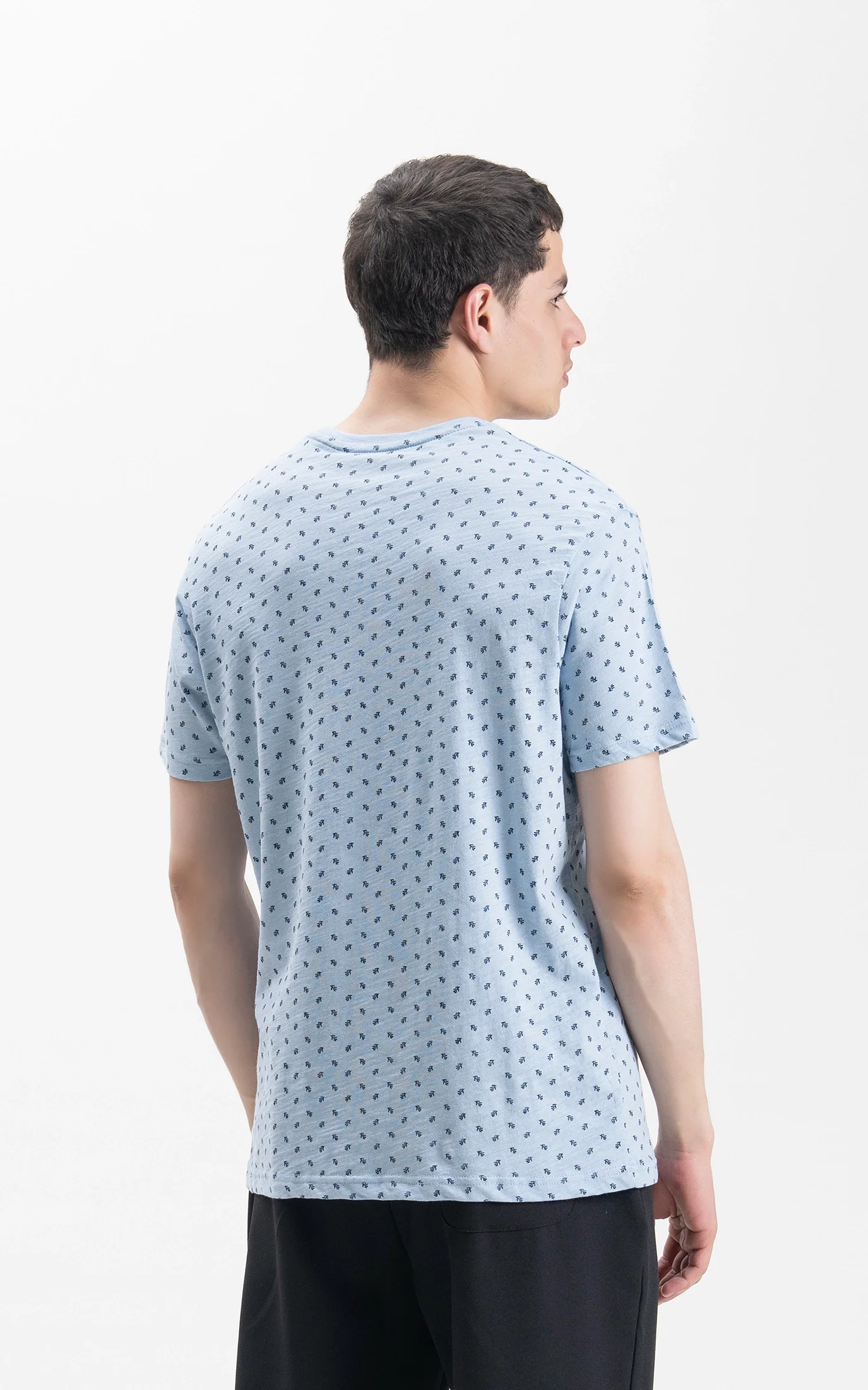 REGULAR FIT CREW NECK PRINTED T-SHIRT SKY BLUE - Image 5