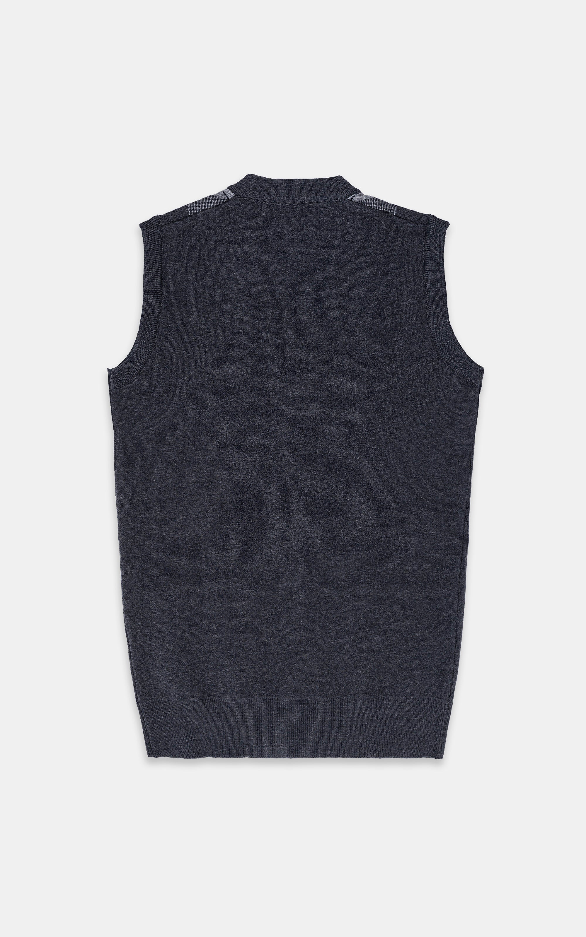 SLEEVELESS BUTTON FRONT SWEATER GREY - Image 3