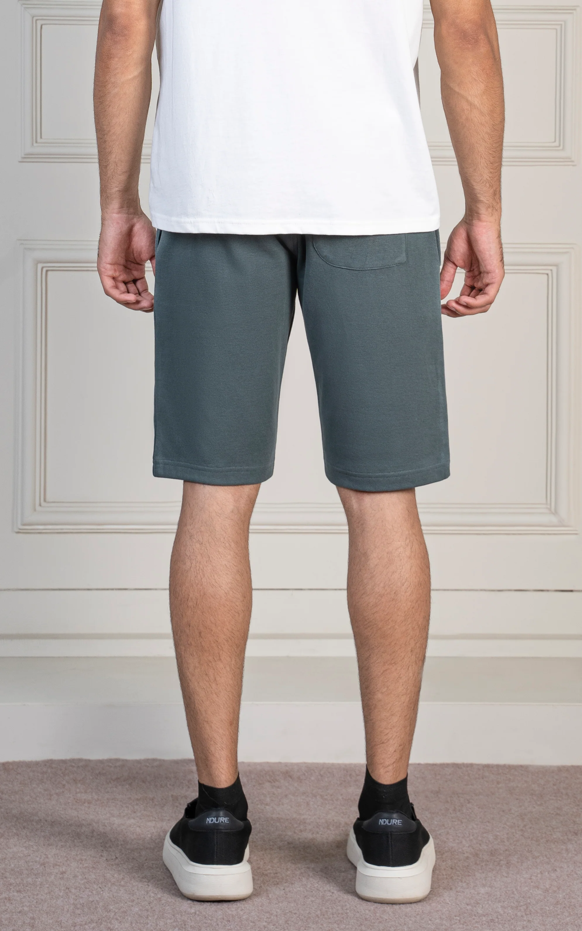 SLIM FIT PIQUE INTERLOCK SHORT SEA GREEN - Image 4