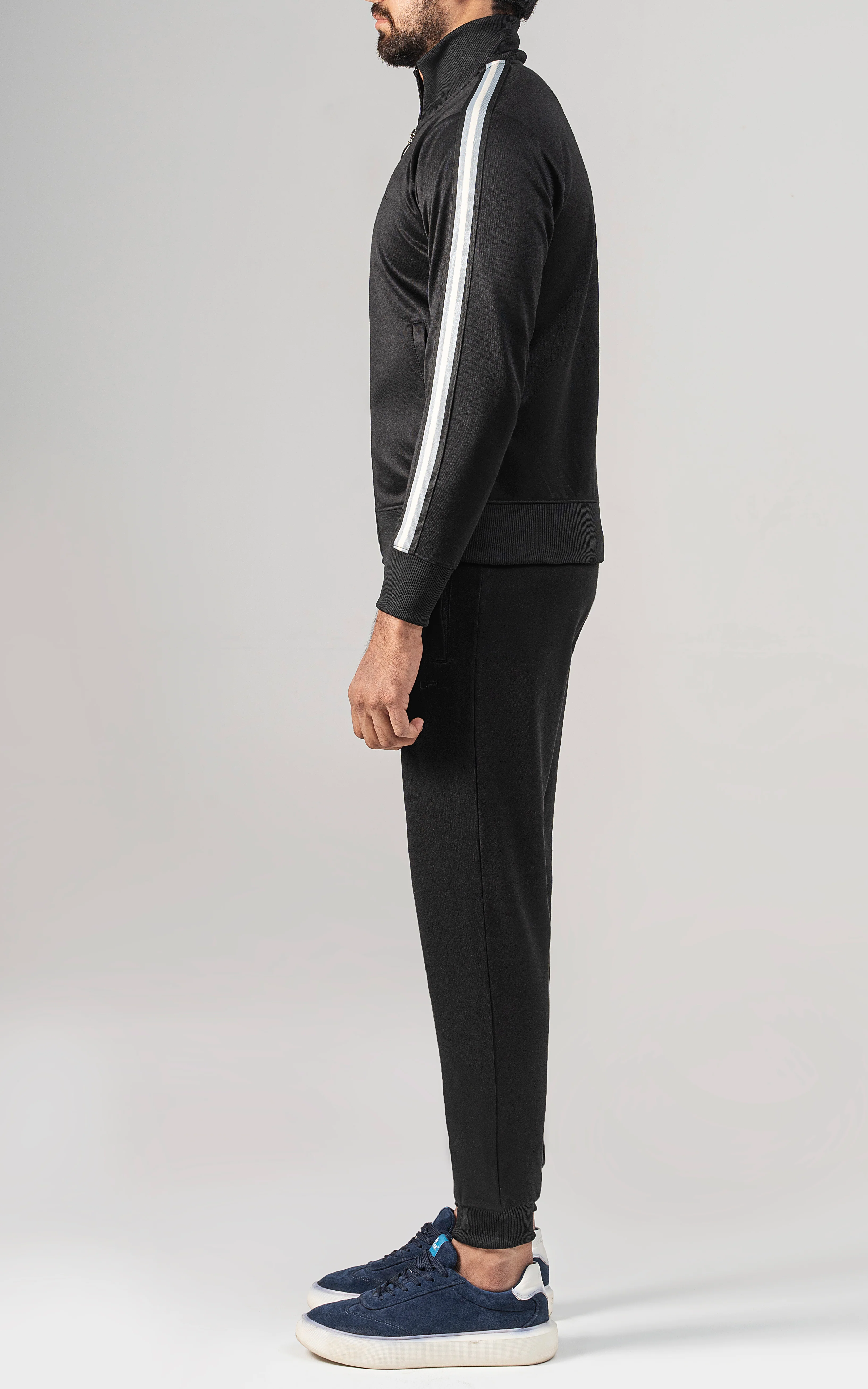 SLIM FIT TRACK SUIT BLACK - Image 4