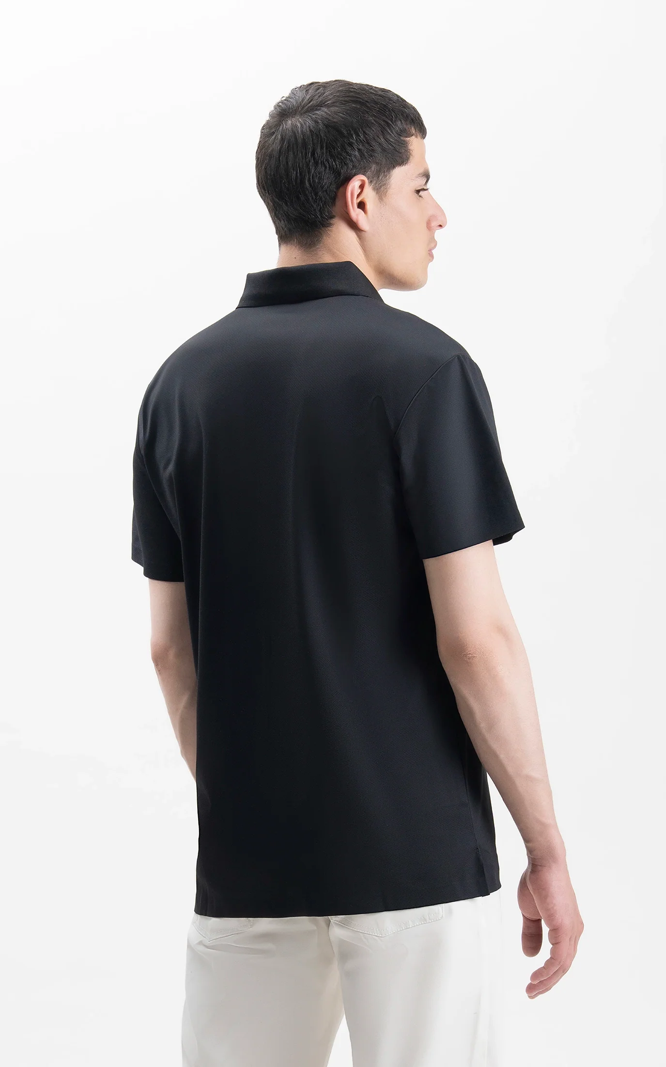 SMART FIT PREMIUM ZIP POLO SHIRT BLACK - Image 5