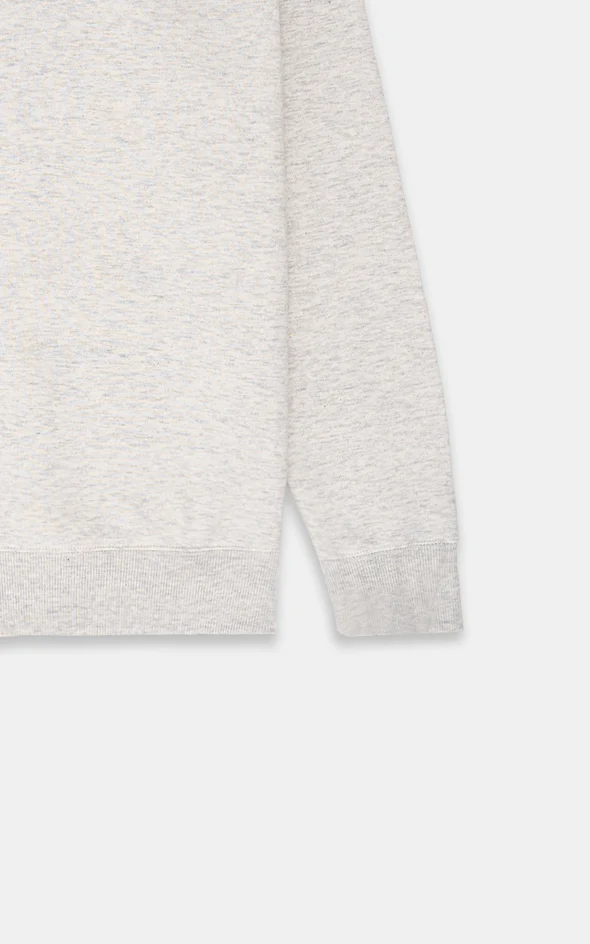 HALF ZIP SWEAT SHIRT OATMEAL - Image 4