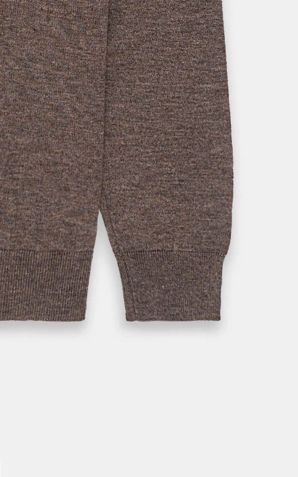 SWEATER WITH COLLAR BROWN - Image 4