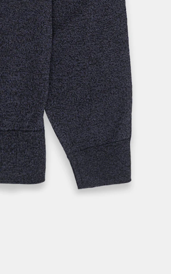 SWEATER WITH COLLAR DARK NAVY - Image 4