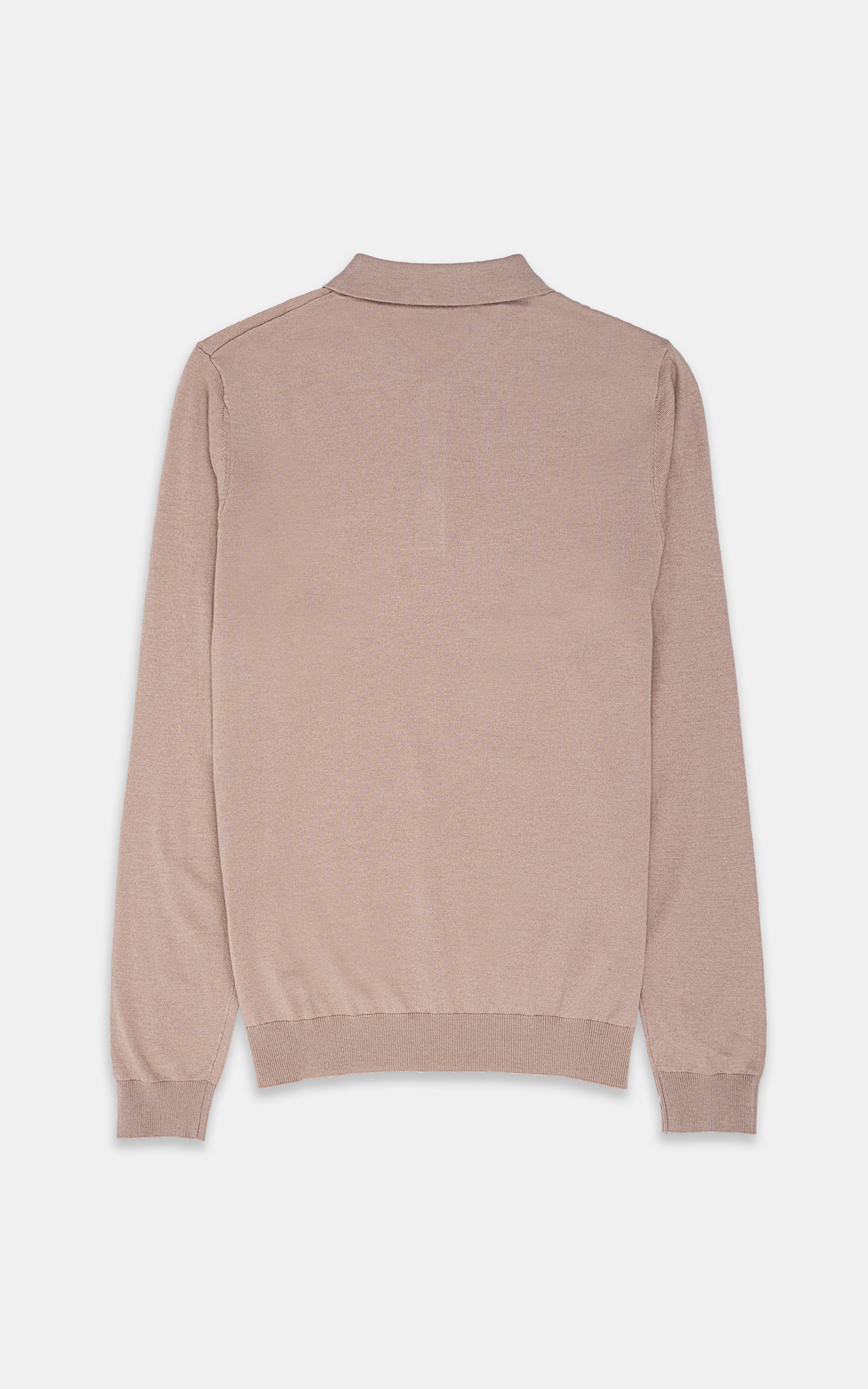 SWEATER WITH COLLAR LIGHT BROWN - Image 3