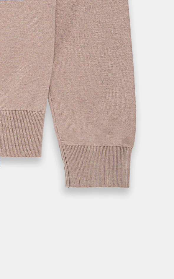 SWEATER WITH COLLAR LIGHT BROWN - Image 4