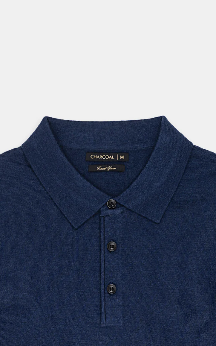 SWEATER WITH COLLAR NAVY - Image 3