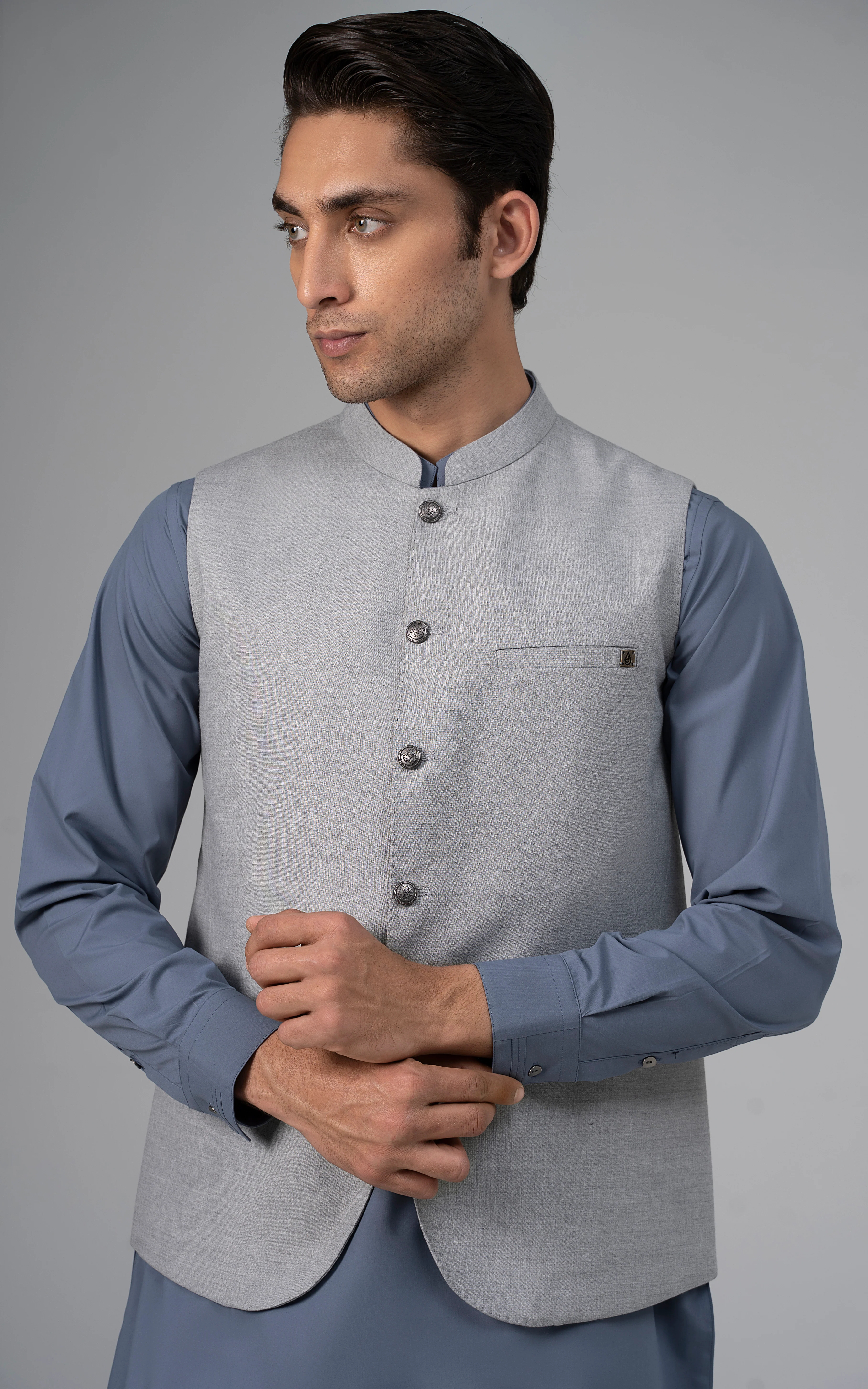 BLENDED WAISTCOAT - PREMIUM COLLECTION  CLOUDY GREY - Image 5