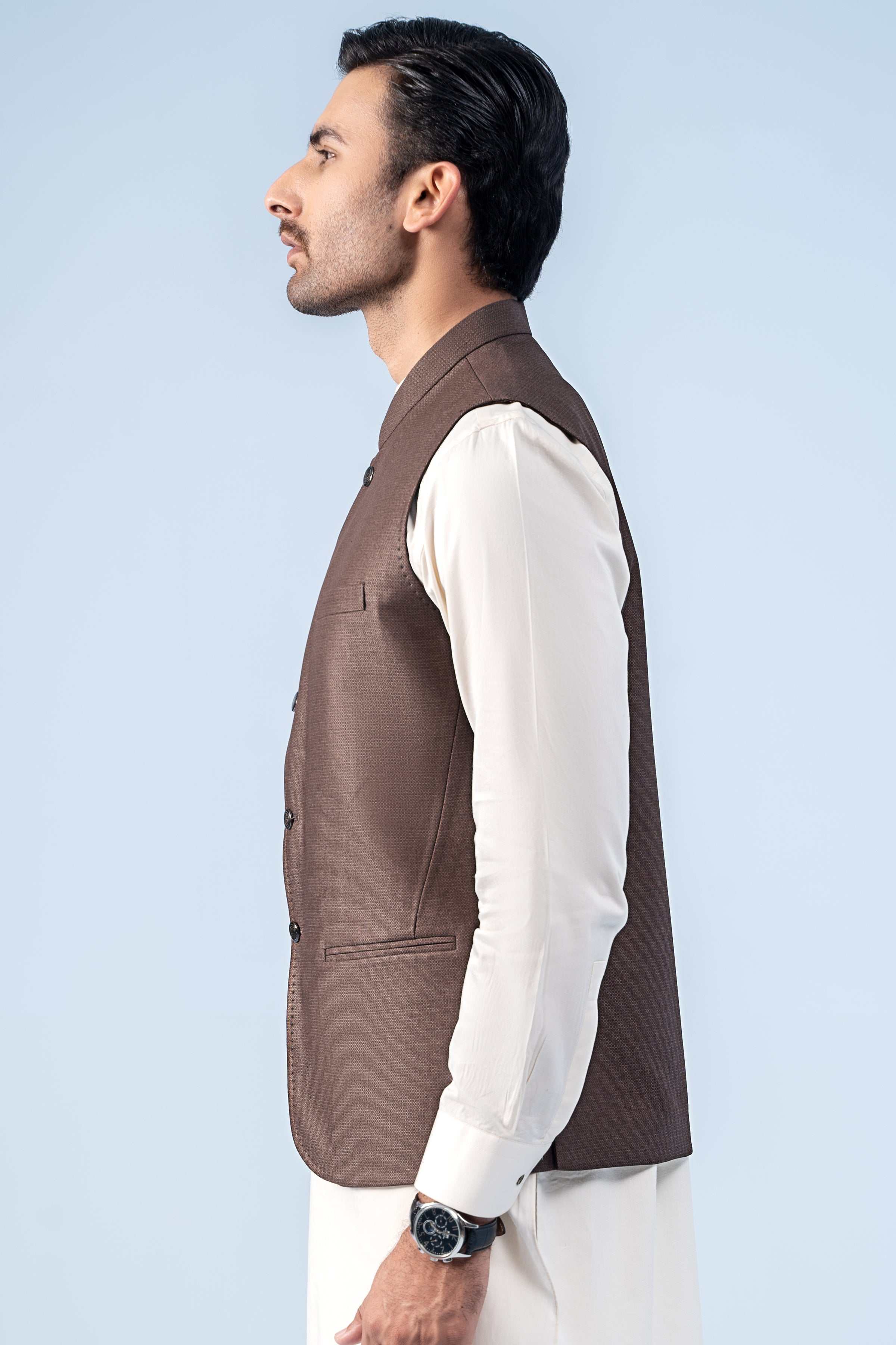 WAISTCOAT MID BROWN - Image 4