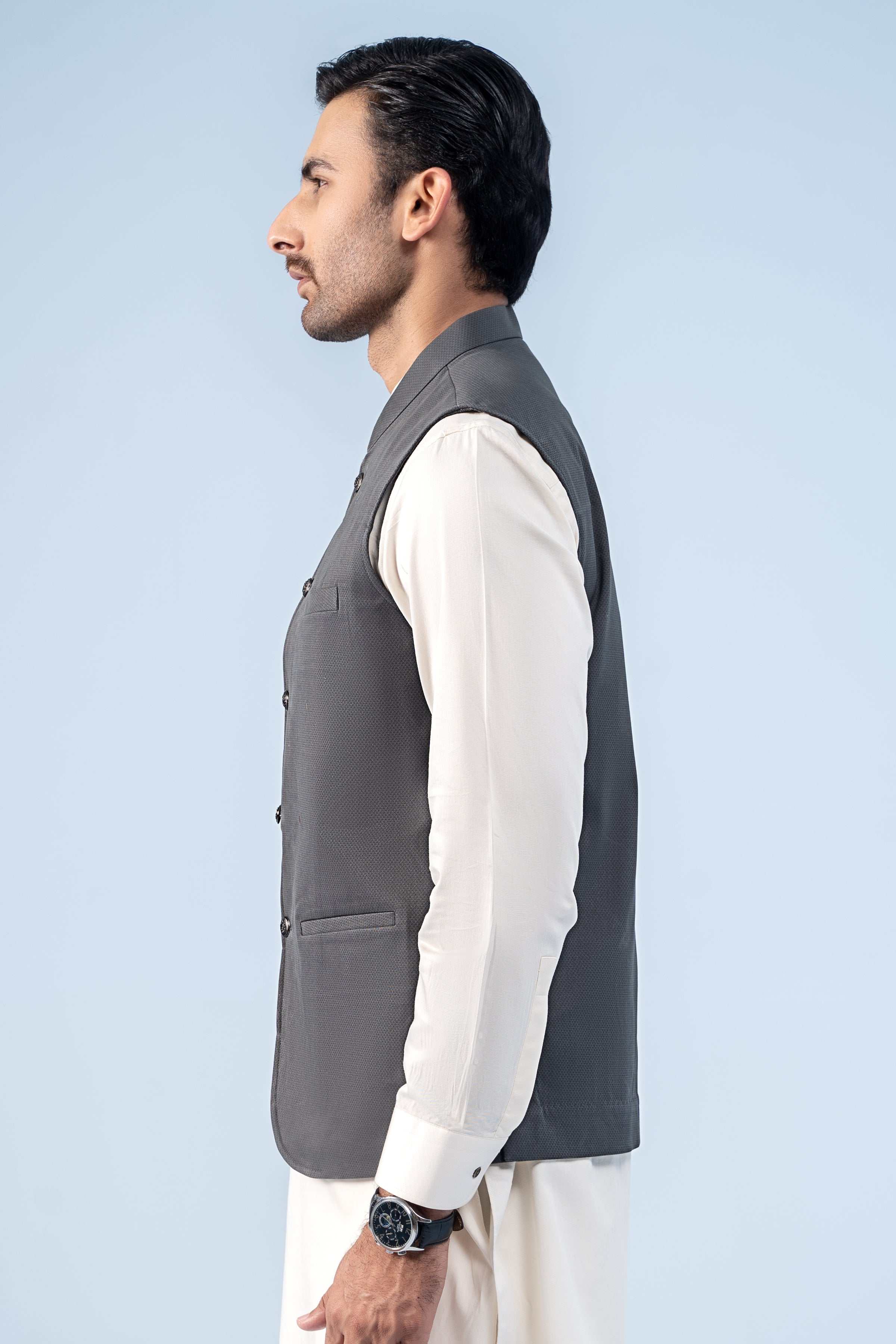 WAISTCOAT OLIVE GREY - Image 4
